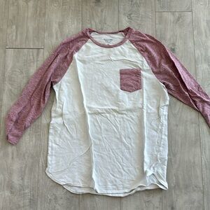 Mossimo. Medium. Red and white Baseball shirt. 3/4 sleeve